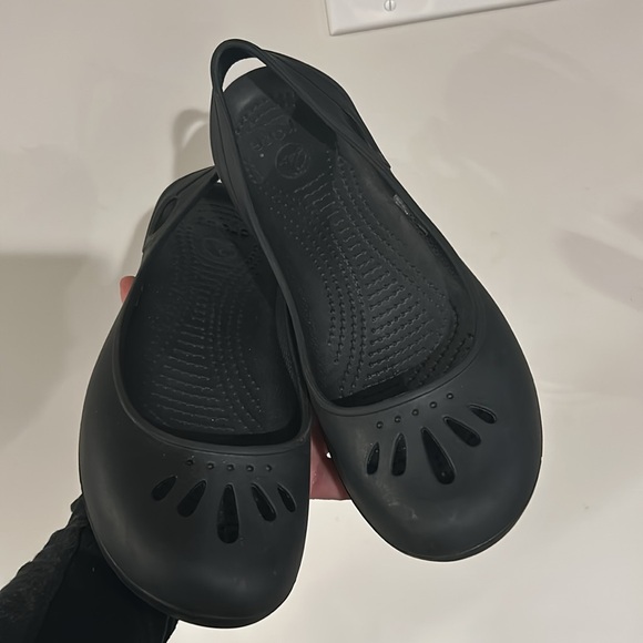 Solid Black CROCS Slingback Kaydee Ballerina Flats - Picture 13 of 15